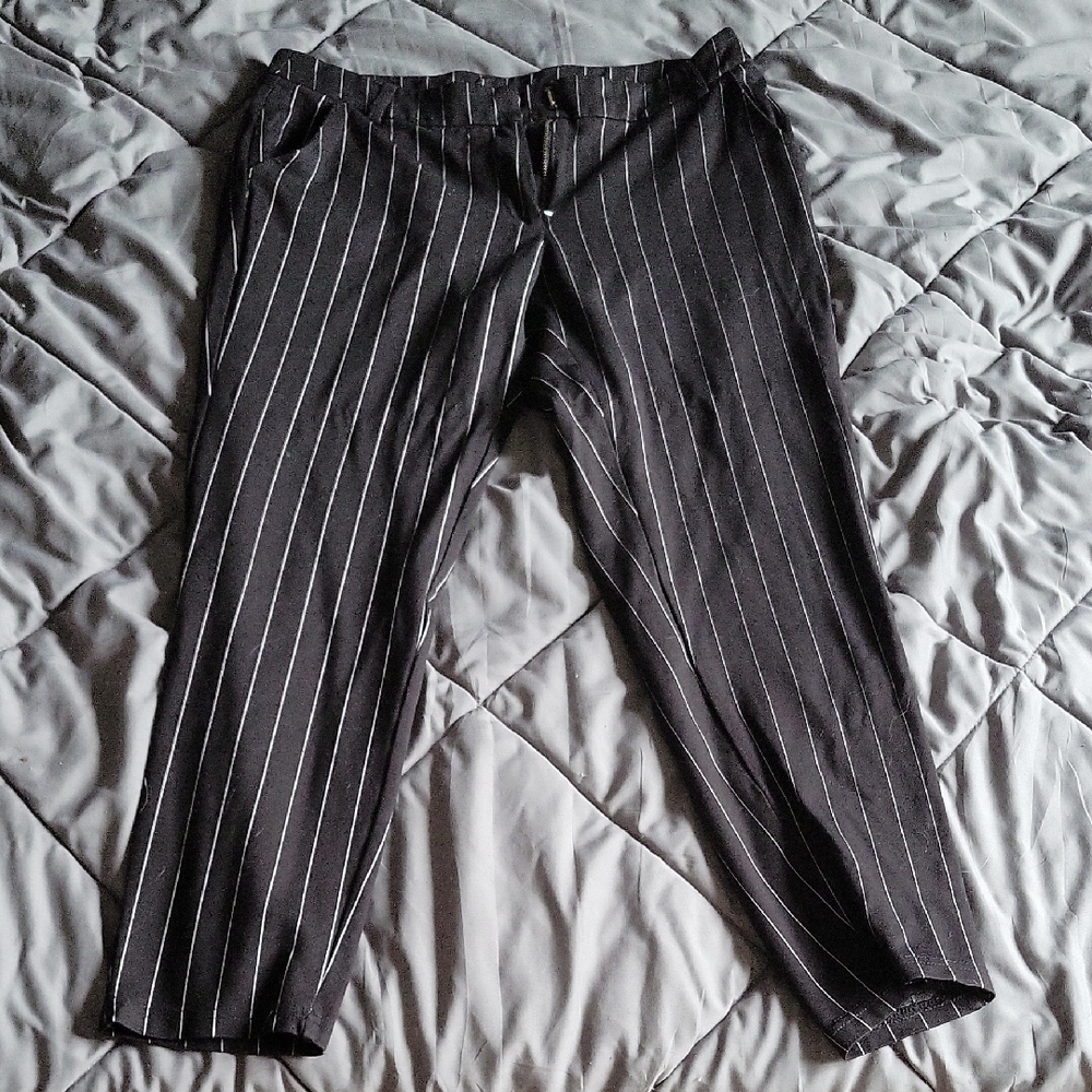 Noisy may Black and White Pinstripe Dress Pants